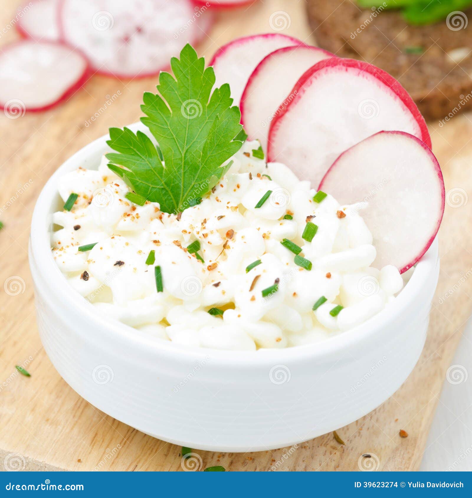 Cottage Cheese with Herbs and Spices Stock Photo Image of slice, herb 39623274