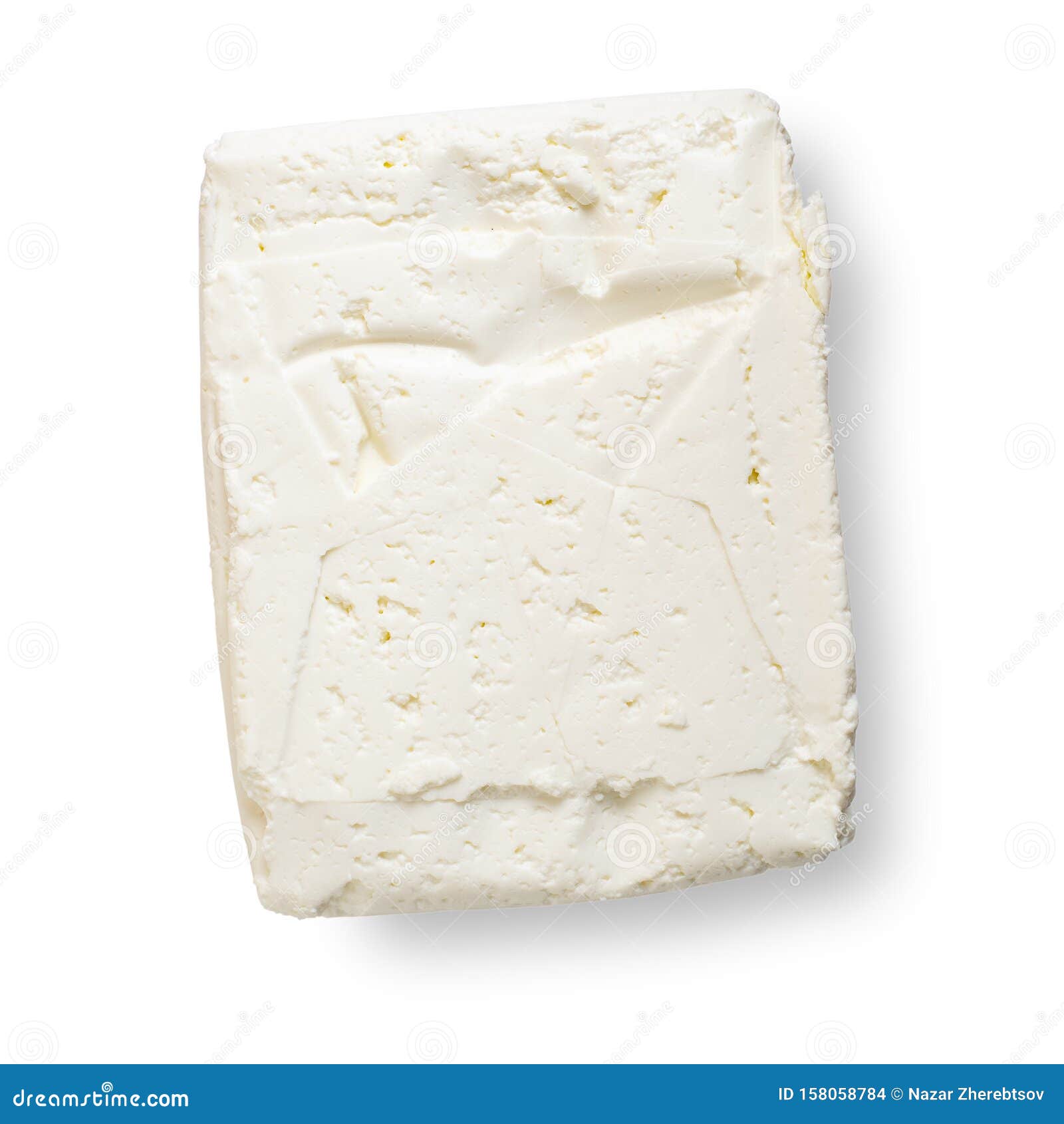 cottage cheese i on white background. top view