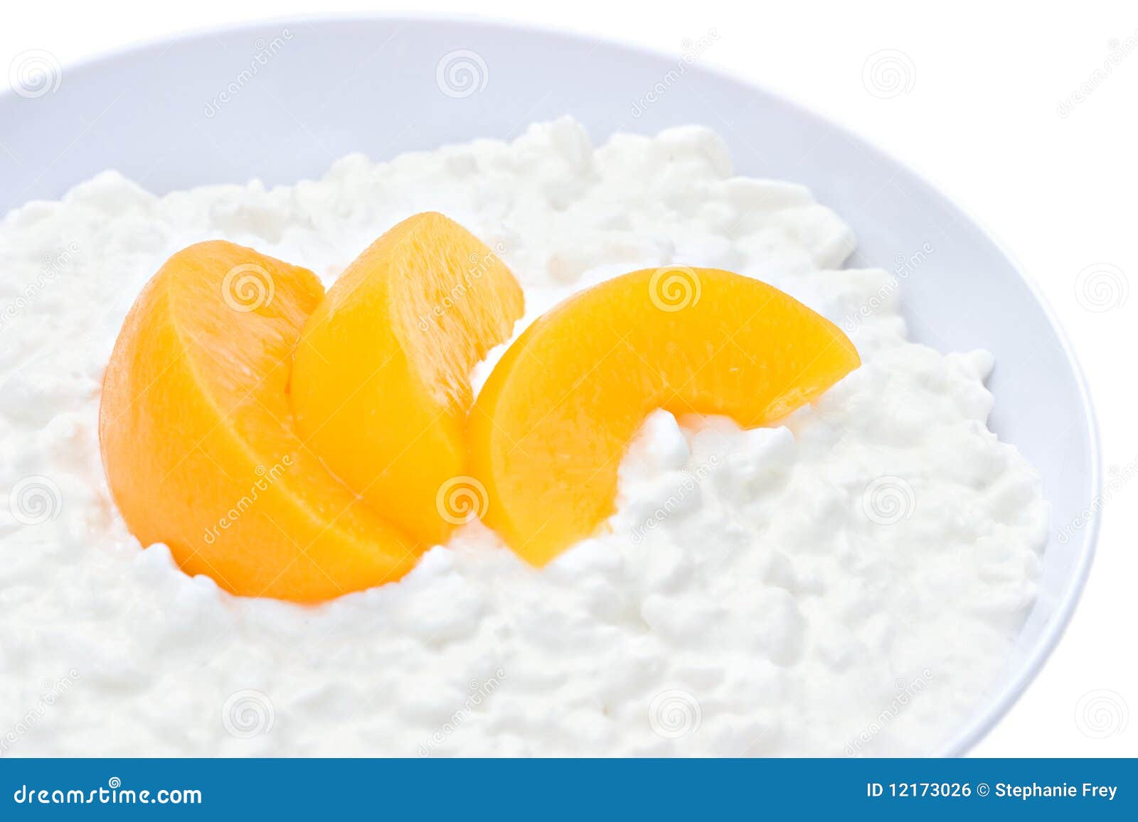 Cottage Cheese And Peaches Stock Photo Image Of Nobody 12173026
