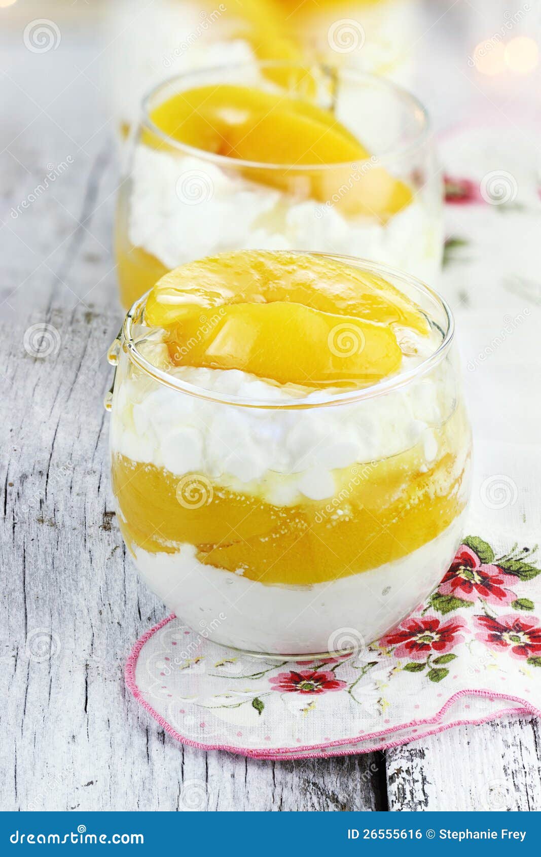 Cottage Cheese and Peaches stock photo. Image of photograph 26555616