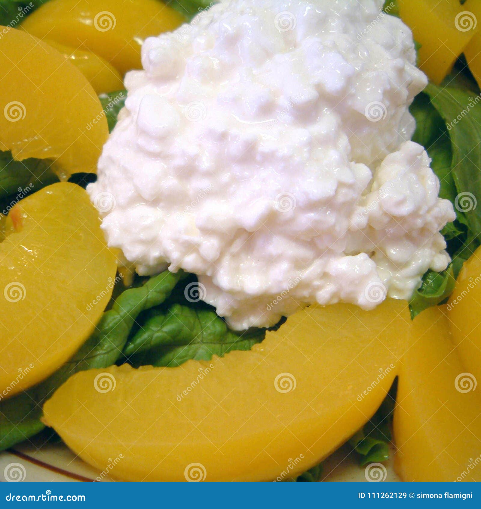 Cottage Cheese And Peaches Stock Image Image Of Peaches 111262129