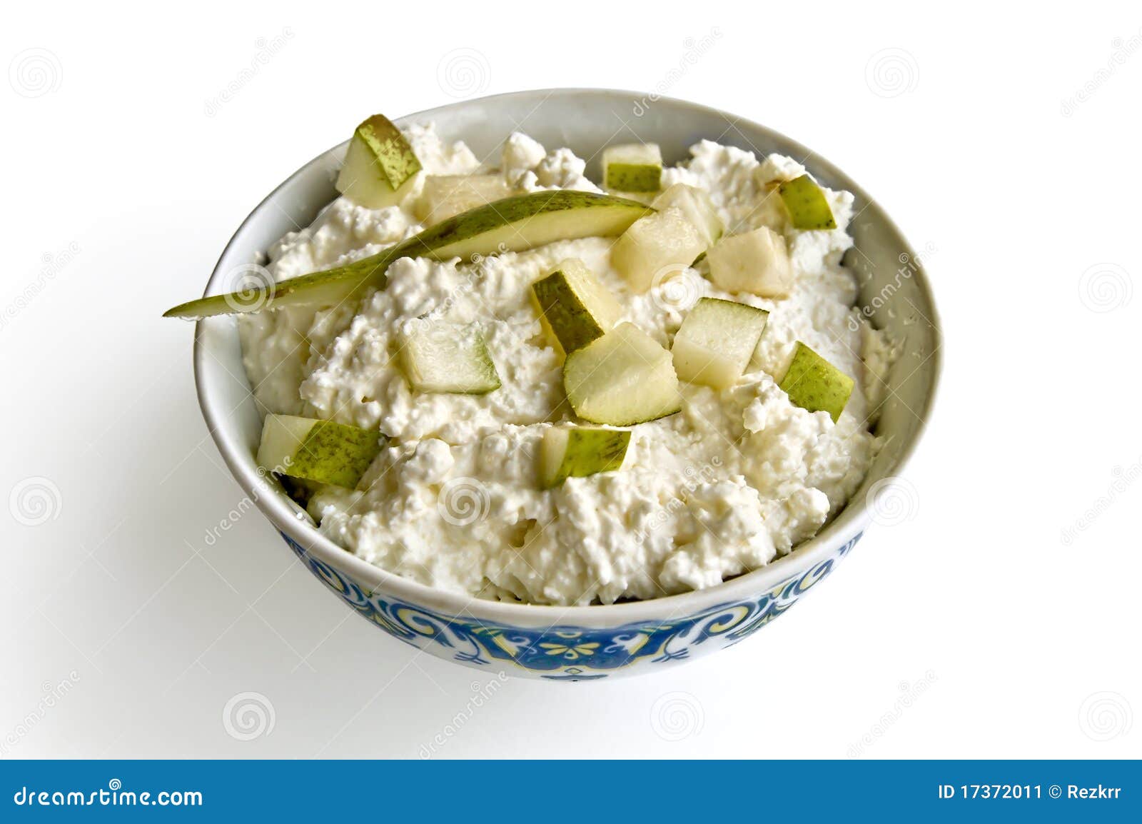 Cottage cheese with pear stock image. Image of pear, delicious 17372011