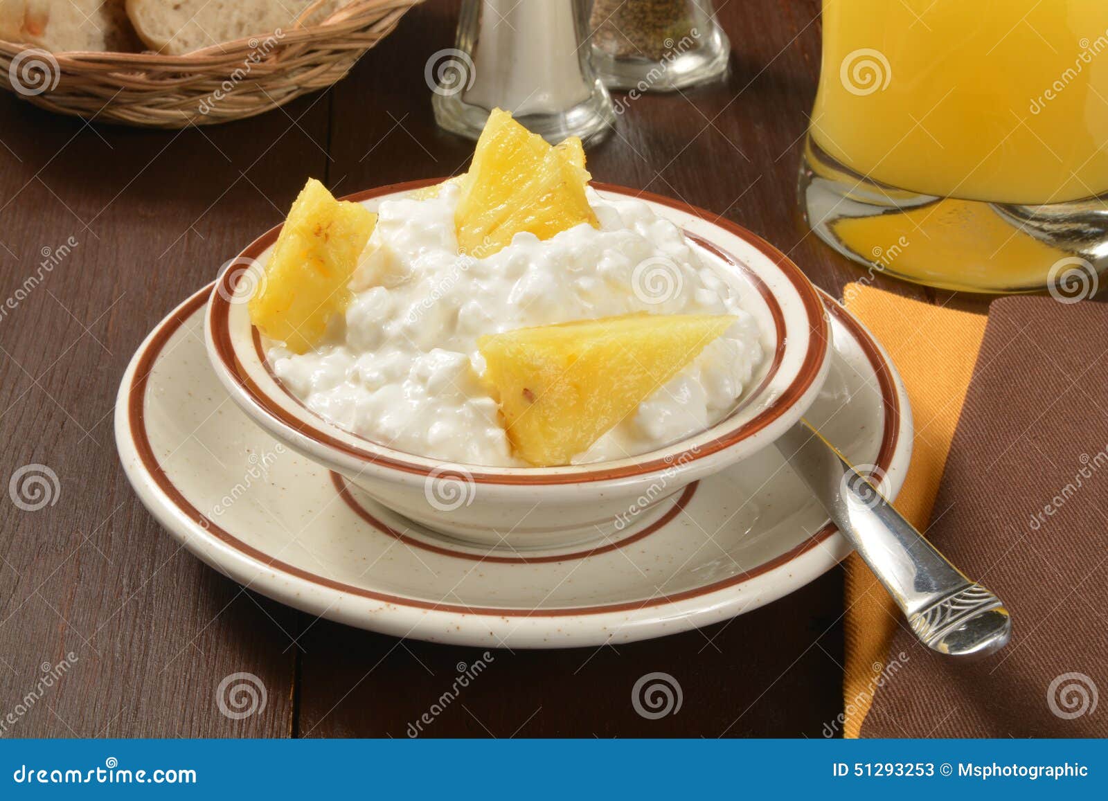Cottage Cheese and Pineapple Stock Image Image of snack, orange 51293253