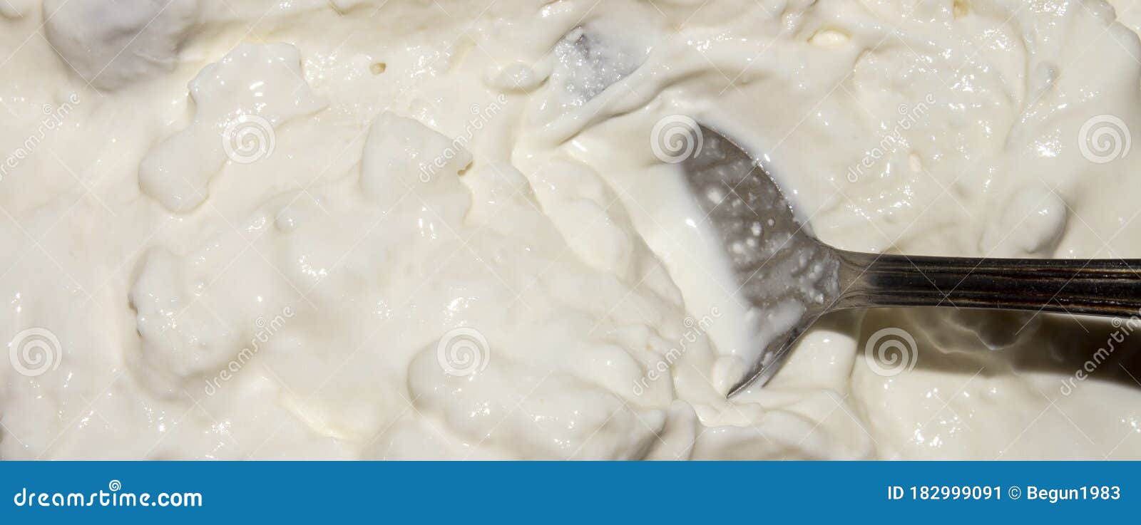 Cottage Cheese with Raisins.the Texture of Cottage Cheese. Stock Image