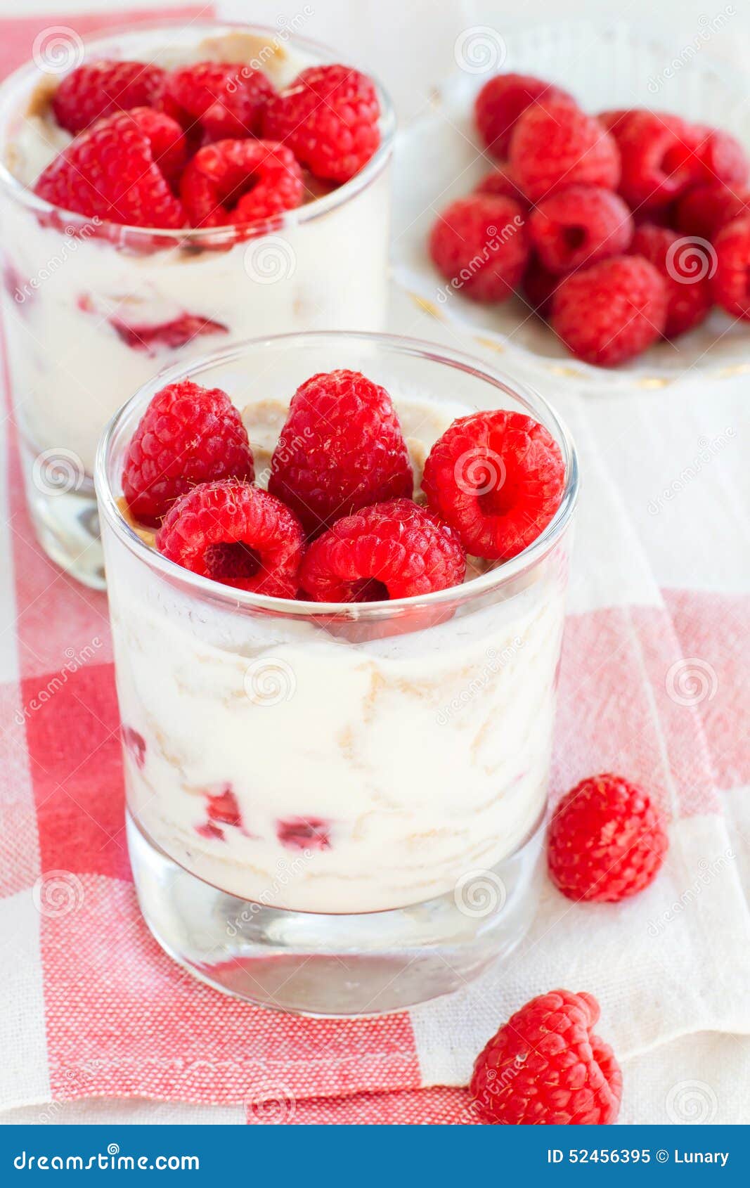 Cottage Cheese with Raspberries Stock Image Image of light, raspberry