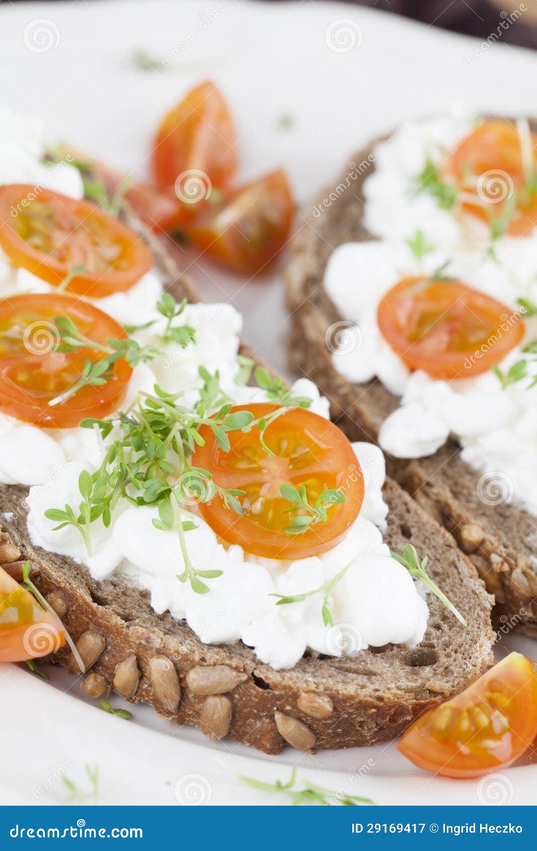 Cottage cheese sandwiches stock image. Image of organic 29169417