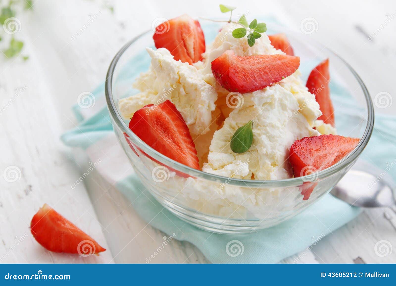 Cottage Cheese with Strawberries Stock Photo Image of curd, nature