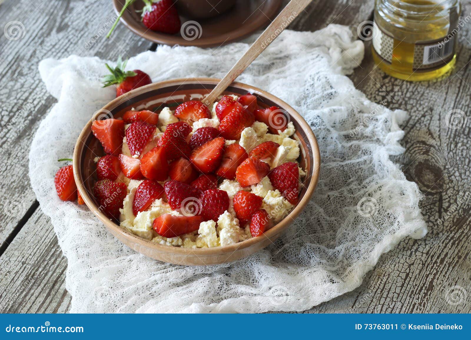 Cottage Cheese with Strawberries Stock Image Image of meal, season