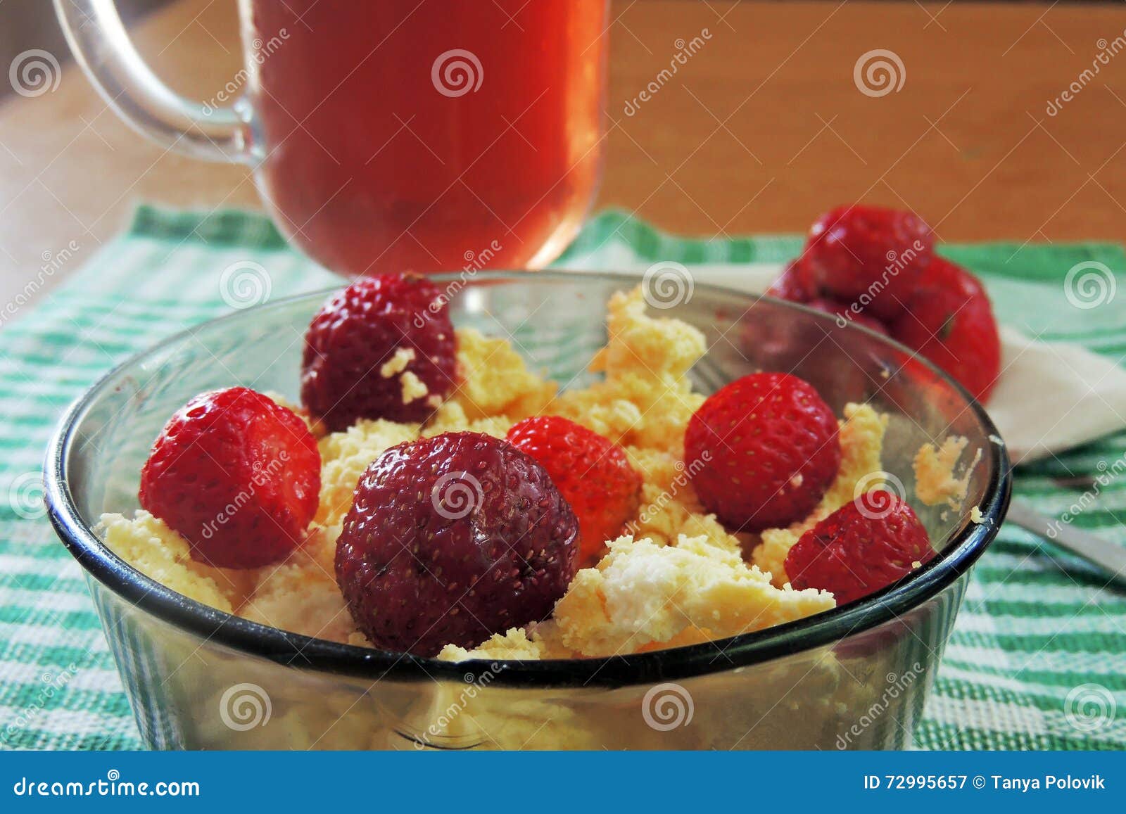 Cottage Cheese with Strawberries Stock Image Image of fresh, closeup