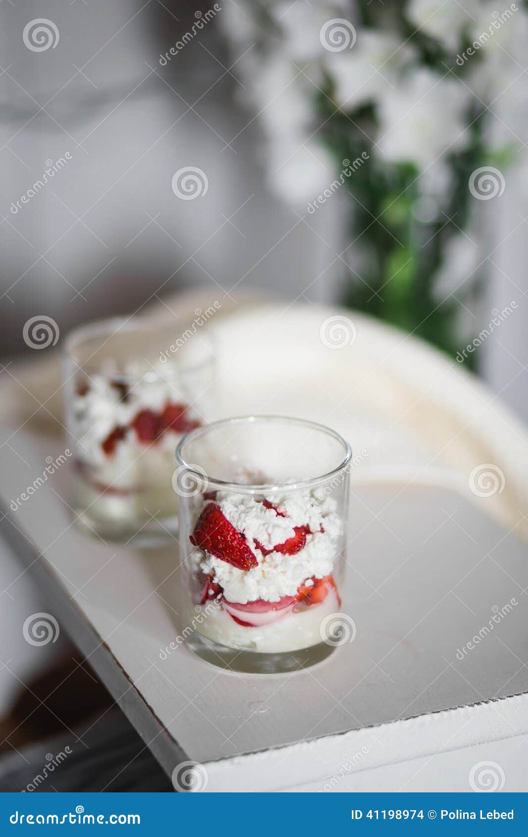 Cottage Cheese and Strawberry Dessert Stock Photo Image of strawberry