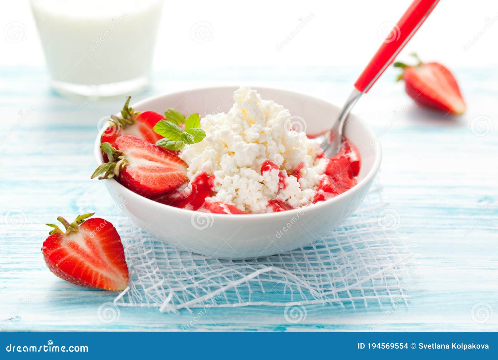 Cottage Cheese with Strawberry Stock Photo Image of gourmet, detail 194569554