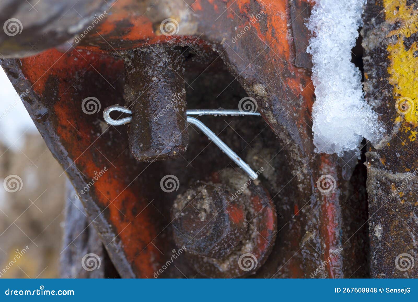 Cotter Pin Securing the Steel Formwork Element. Stock Photo Image of