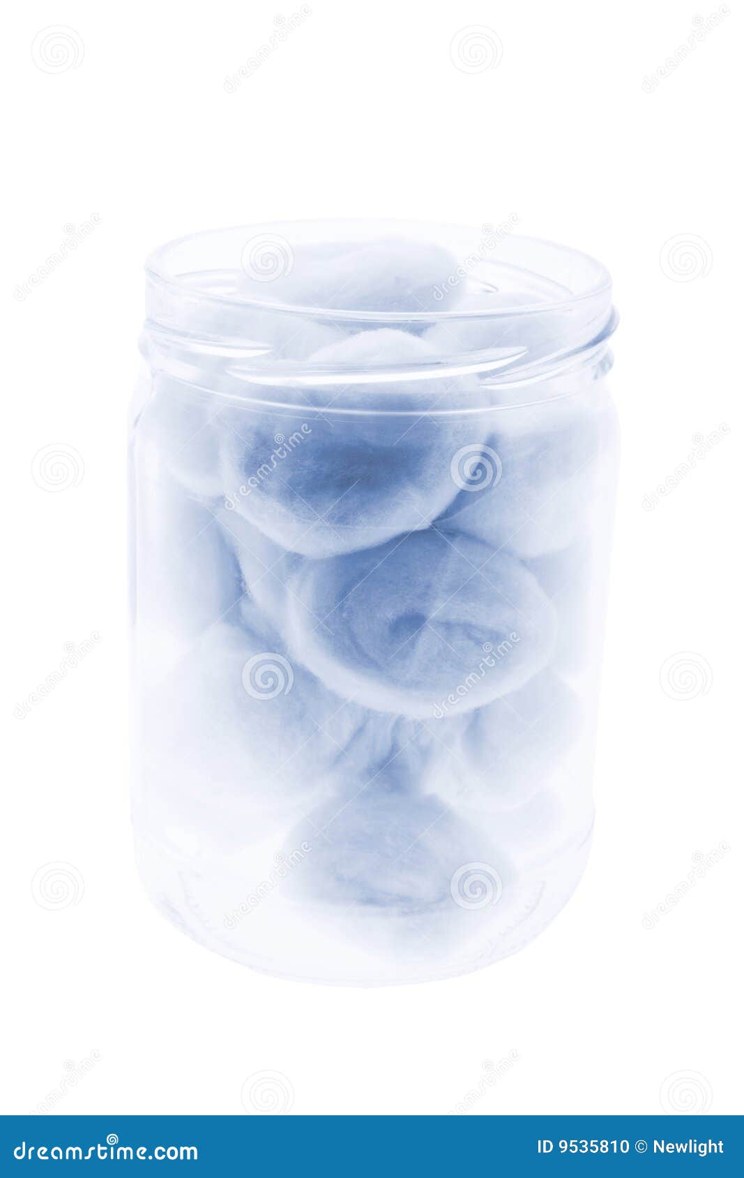 Cotton Balls in Glass Jar stock photo. Image of glass 9535810
