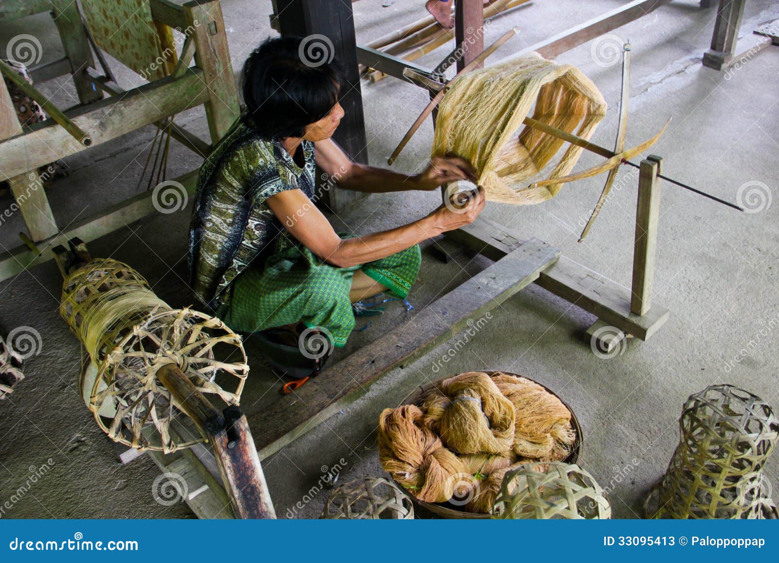 Cotton weaving editorial stock photo. Image of closeup 33095413