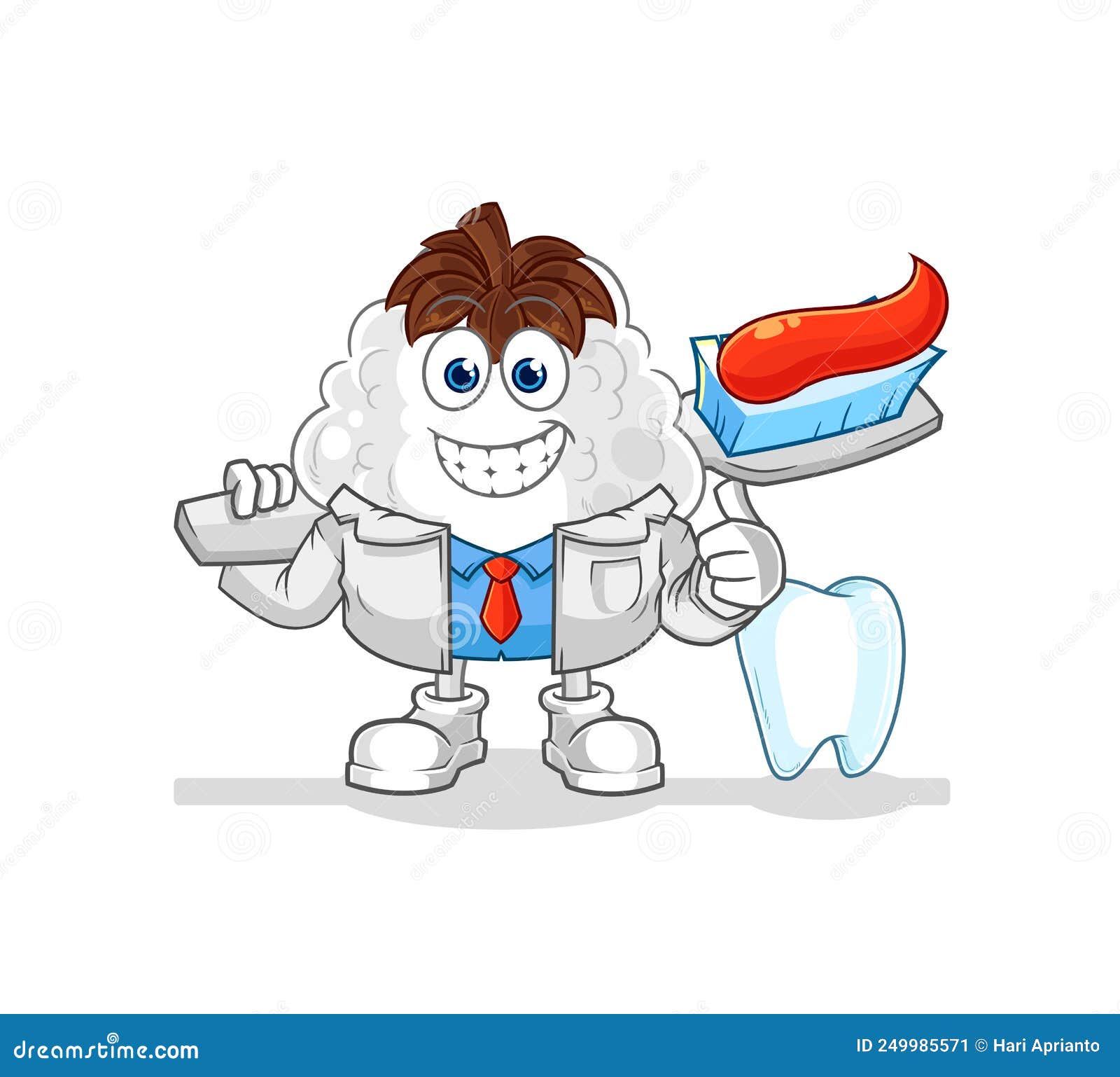Cotton Dentist Illustration. Character Vector Stock Vector