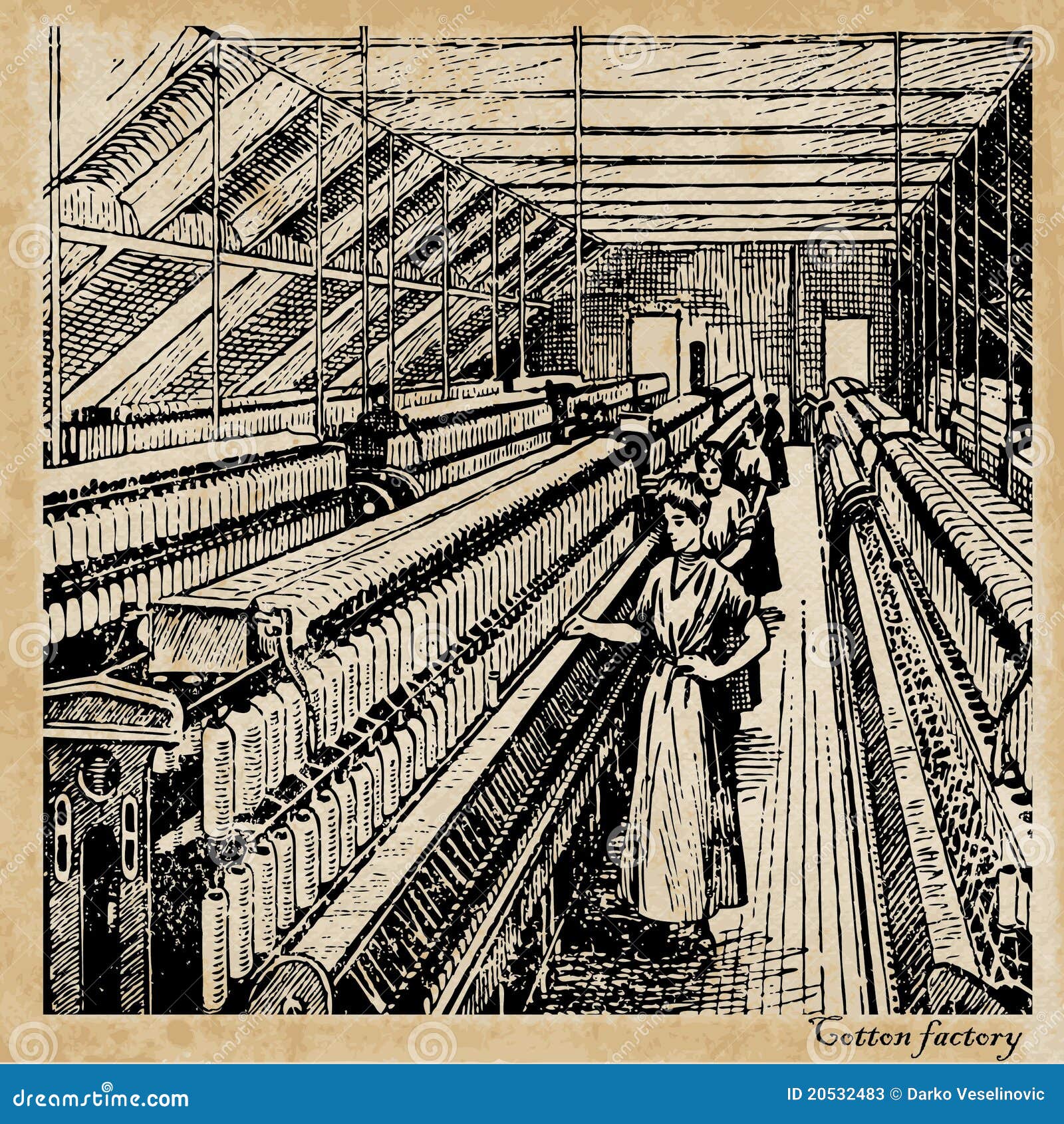 Cotton factory stock vector. Illustration of coal, group 20532483