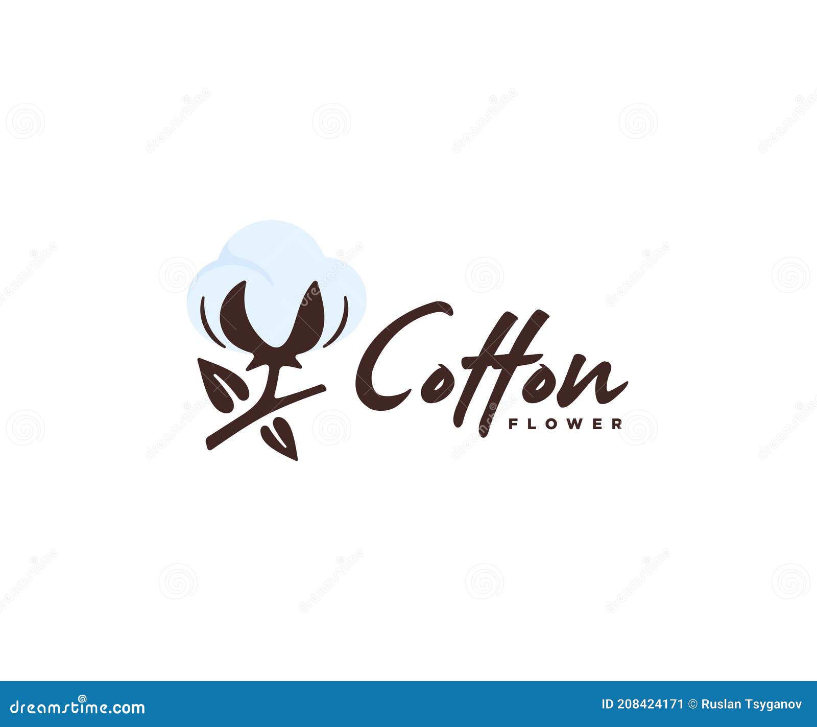Cotton Flower Branch Logo Design. Cotton Blossom Vector Design Stock ...