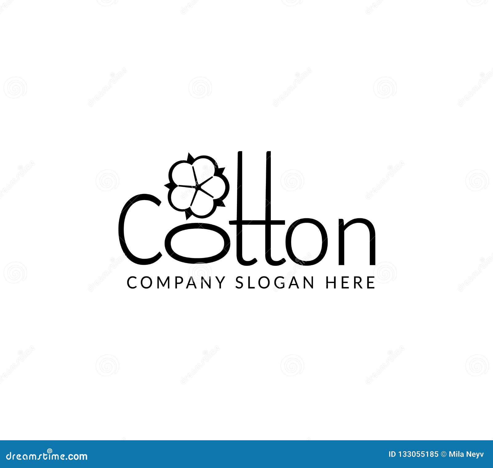 Cotton flower company logo stock vector. Illustration of fabric 133055185