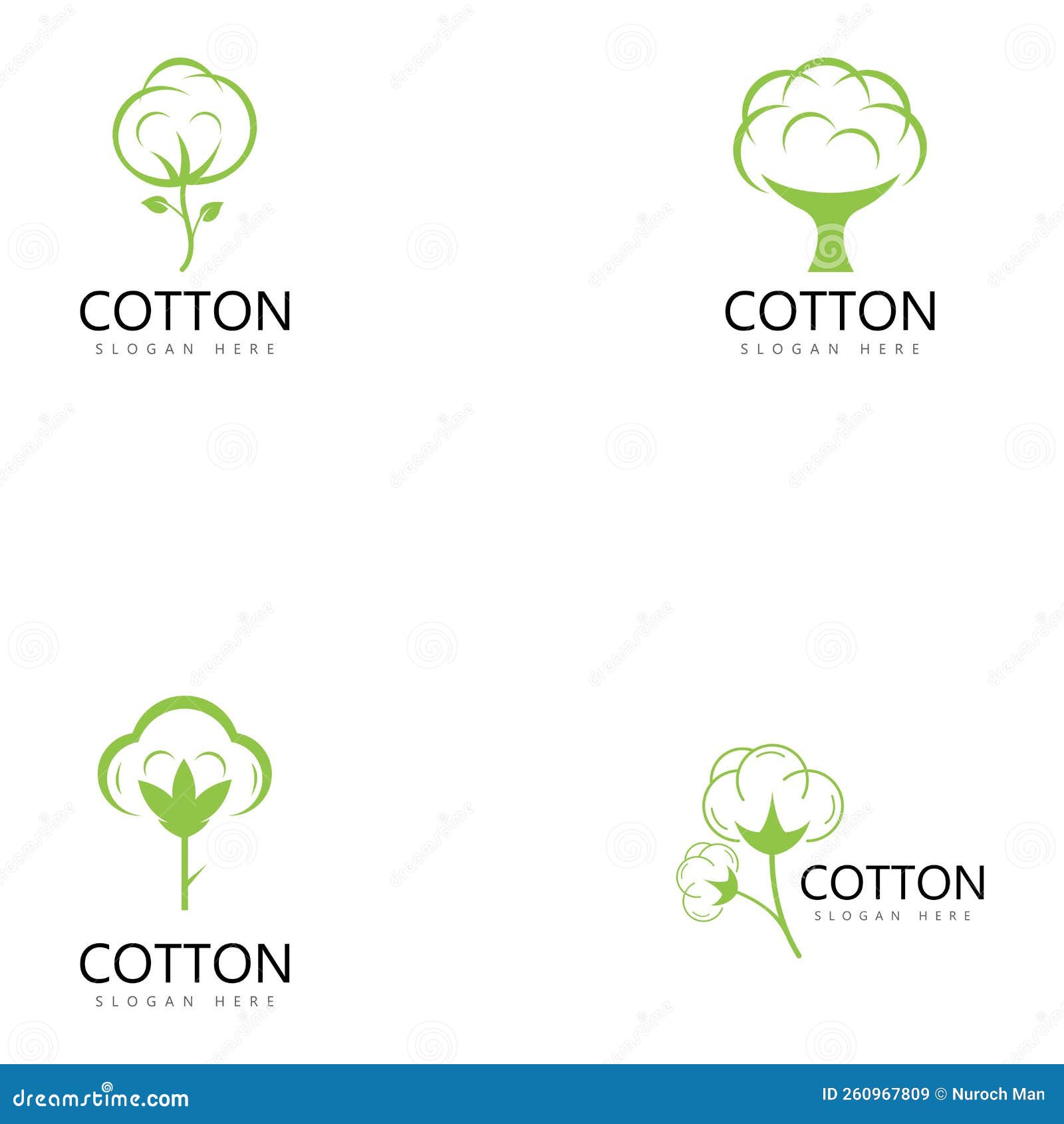 Cotton Flower Vector Icon Logo Design. Stock Vector Illustration of nature, sign 260967809