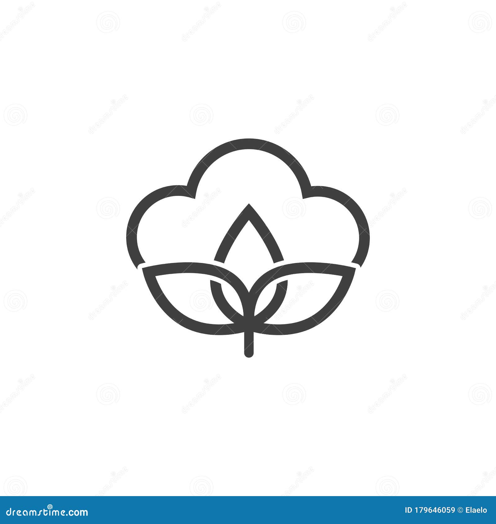 Cotton Flower Vector Icon Template Stock Vector Illustration of fabric, floral 179646059