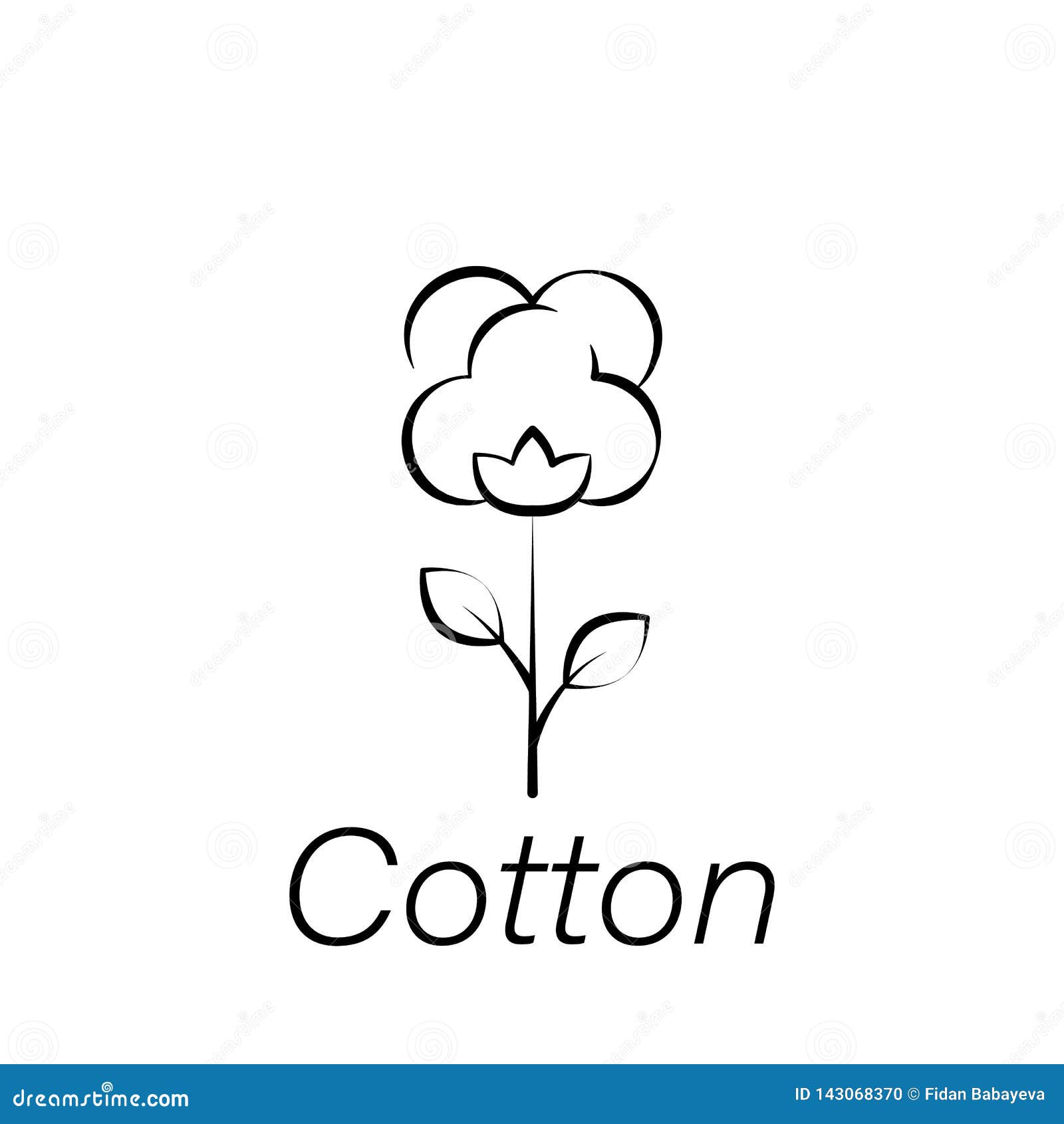 Cotton Hand Draw Icon. Element of Farming Illustration Icons Stock ...