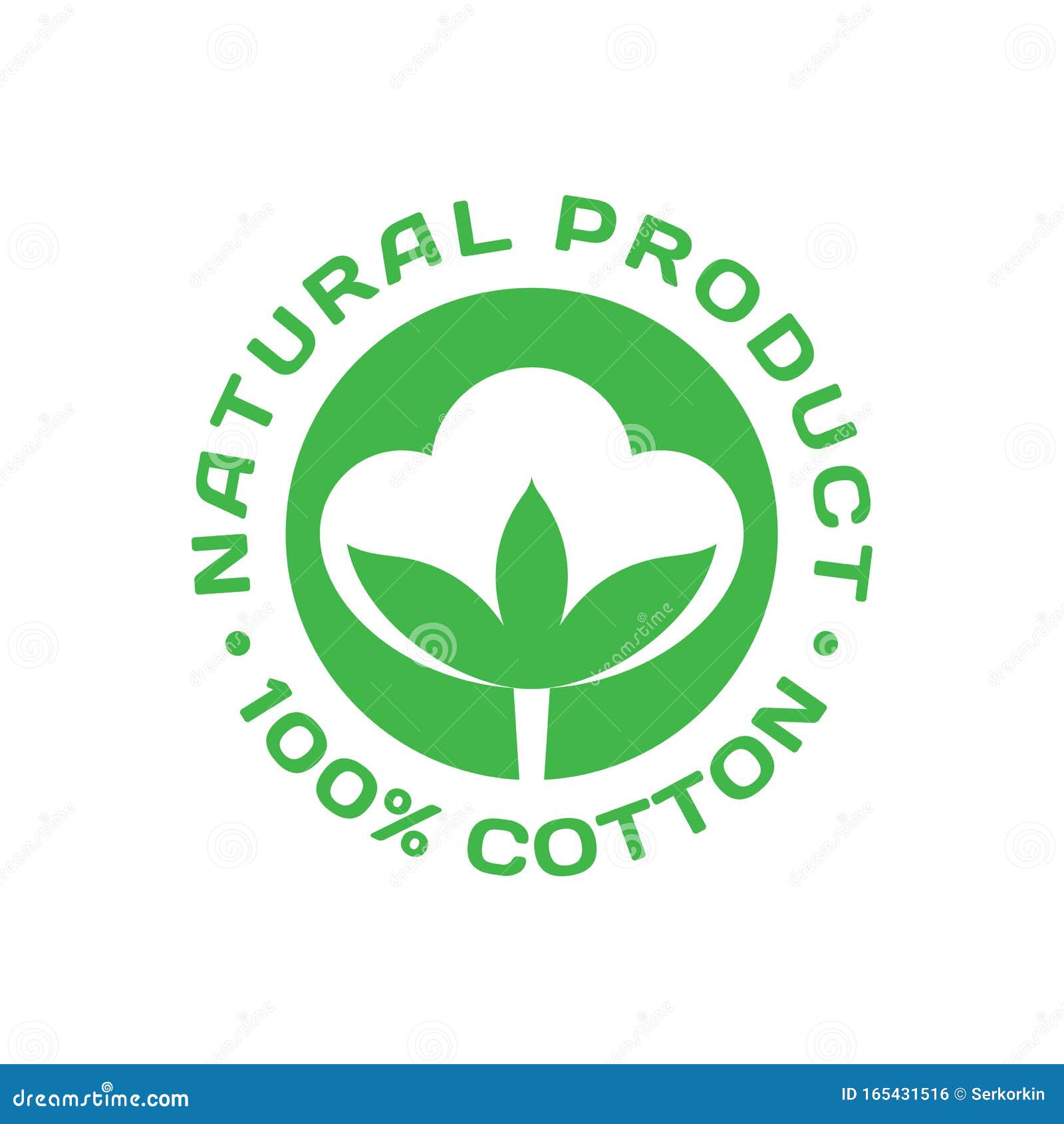 100 Cotton - Icon Badge Design. Natural Fiber Product Logo Sign ...