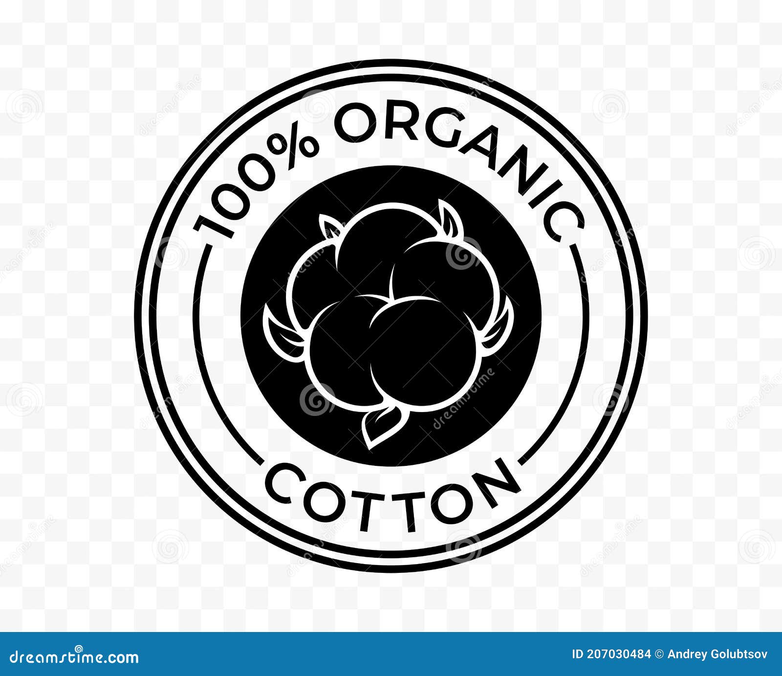 Cotton Icon, Organic Eco Bio Natural Vector Logo. 100 Percent Cotton ...