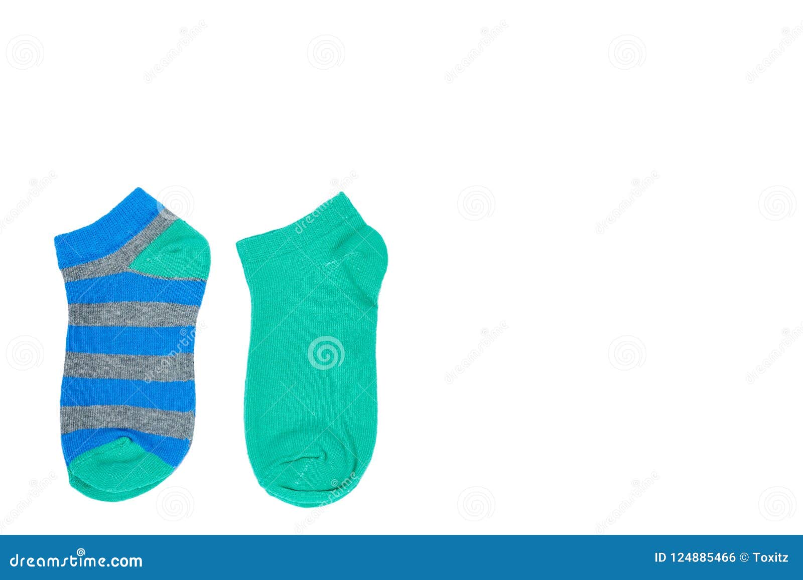 cotton kid sock isolated on white background copy space template