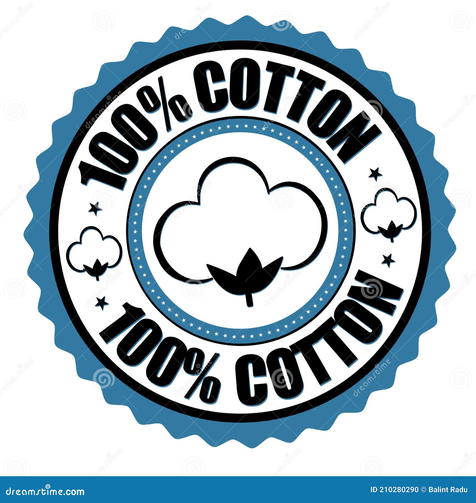 100 Cotton Label or Sticker Stock Vector - Illustration of plant ...