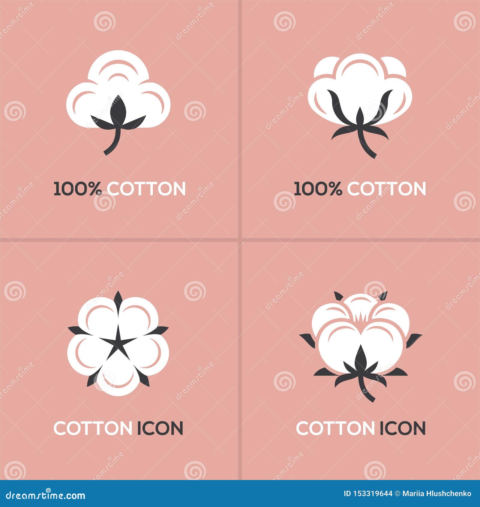 Cotton logo set stock vector. Illustration of cloth - 153319644