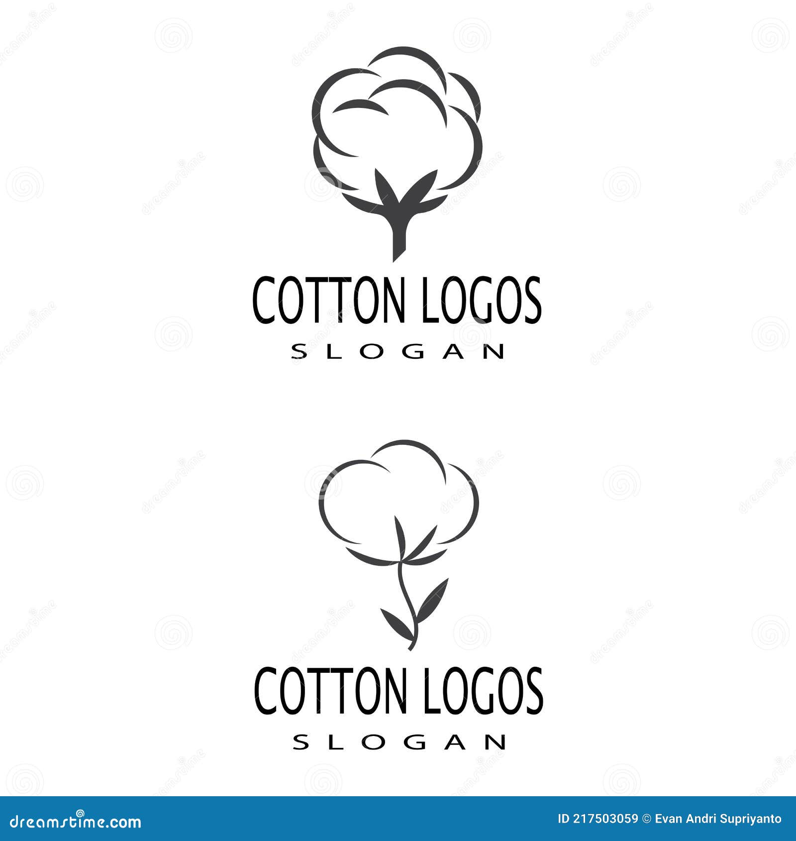 Cotton Logo Template Vector Symbol Nature Stock Vector Illustration