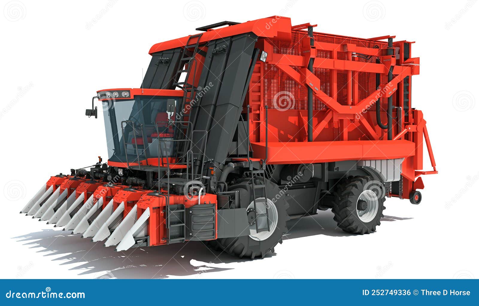 Cotton Picker Harvester 3D Rendering Stock Illustration Illustration
