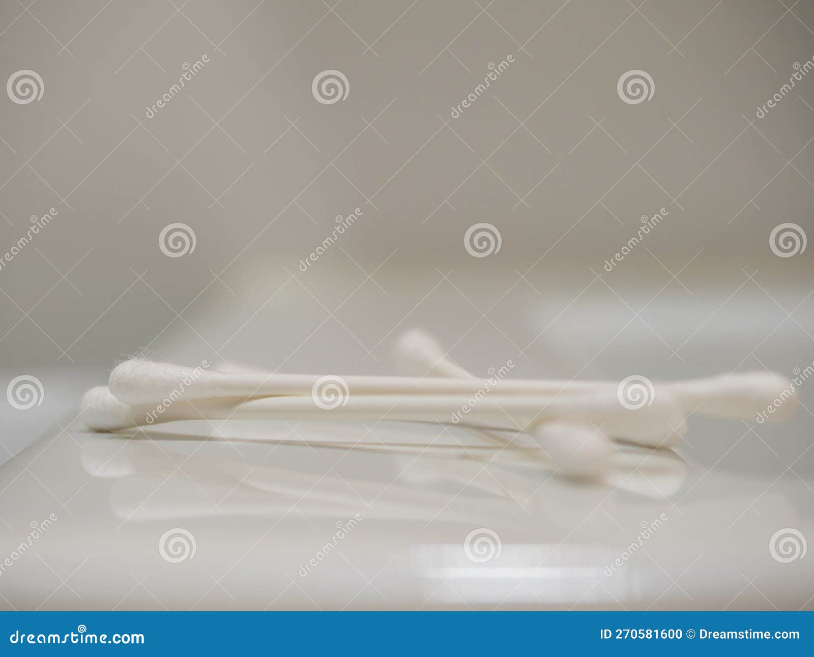 Cotton Swabs in the Ears on a White Background Stock Photo Image of