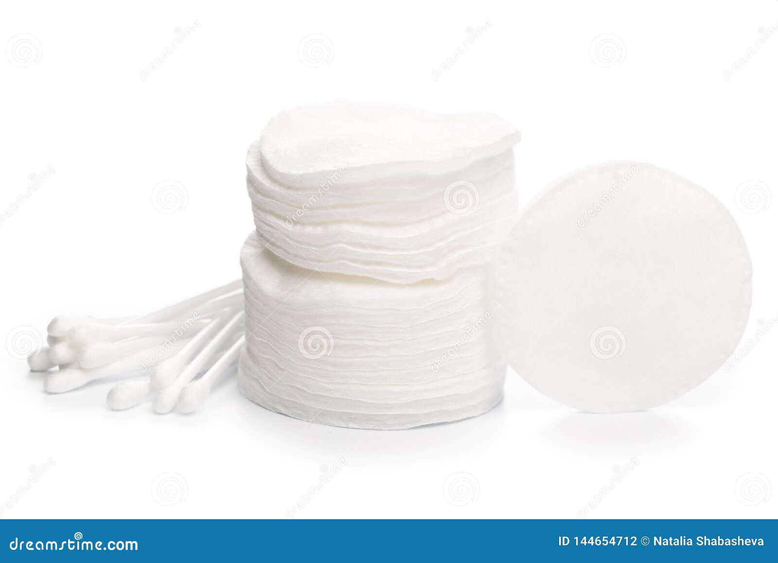 Cotton Swabs and Sticks Isolated on White Backgro Stock Photo Image
