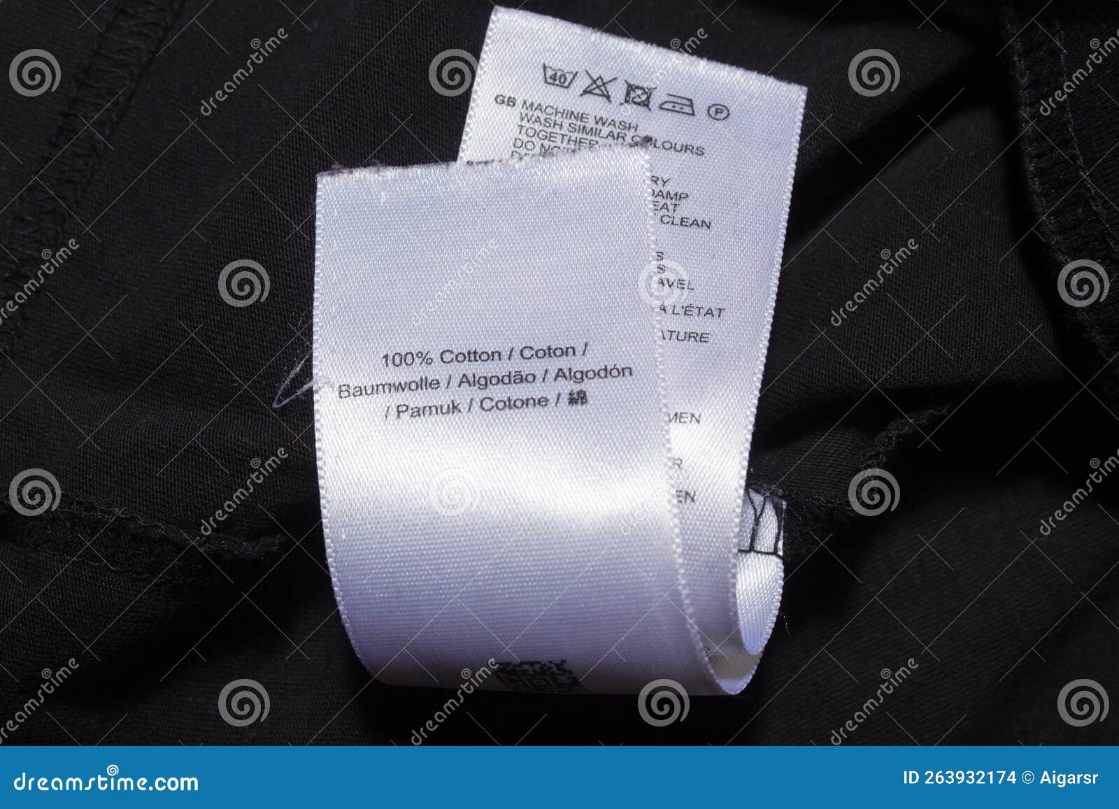 100 Cotton Tag in Various Languages Stock Photo Image of cotton