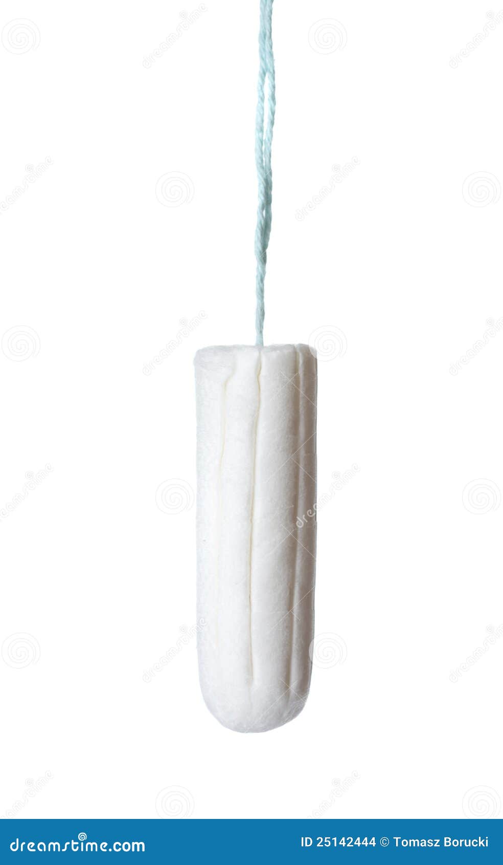 Cotton Tampon With Light Green Opened Applicartor On Violet Background
