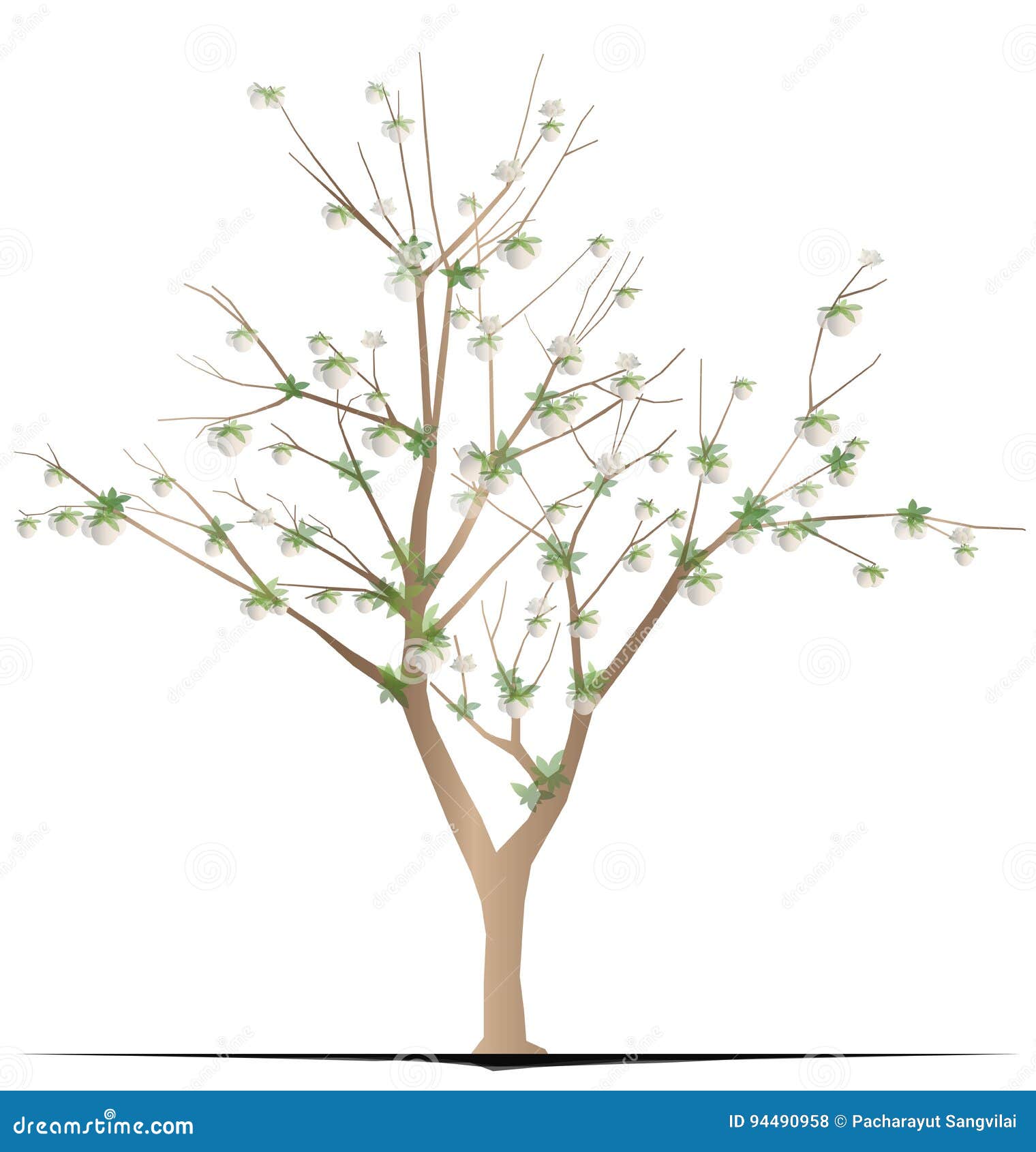 Cotton Tree stock vector. Illustration of green, icon 94490958