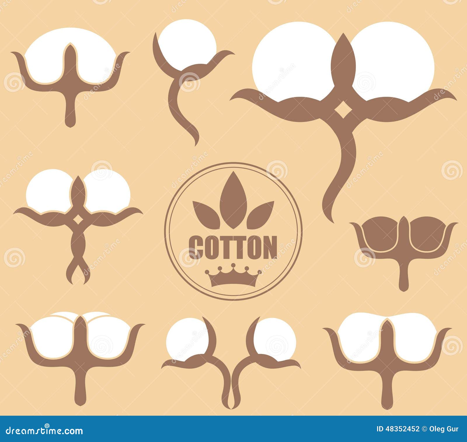 Cotton stock vector. Illustration of abstract, brown - 48352452