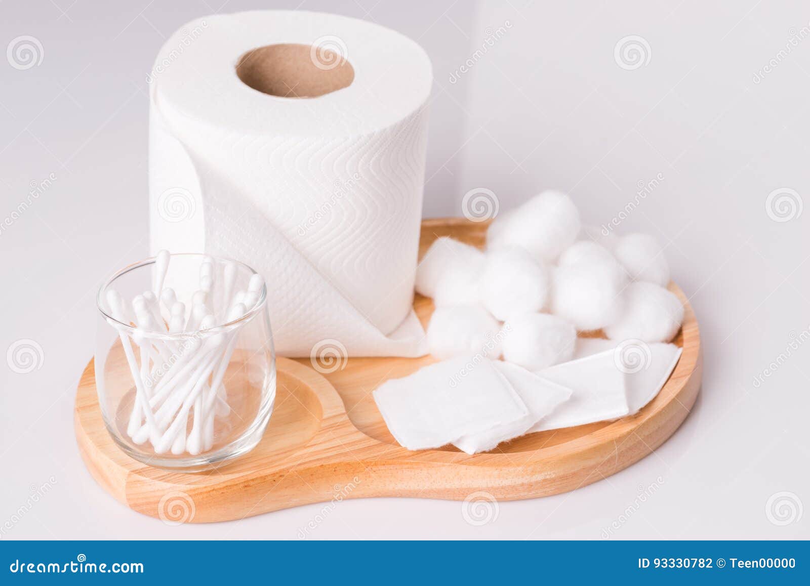 Cotton Wool Pad Tissue Roll on White Stock Photo Image of purity