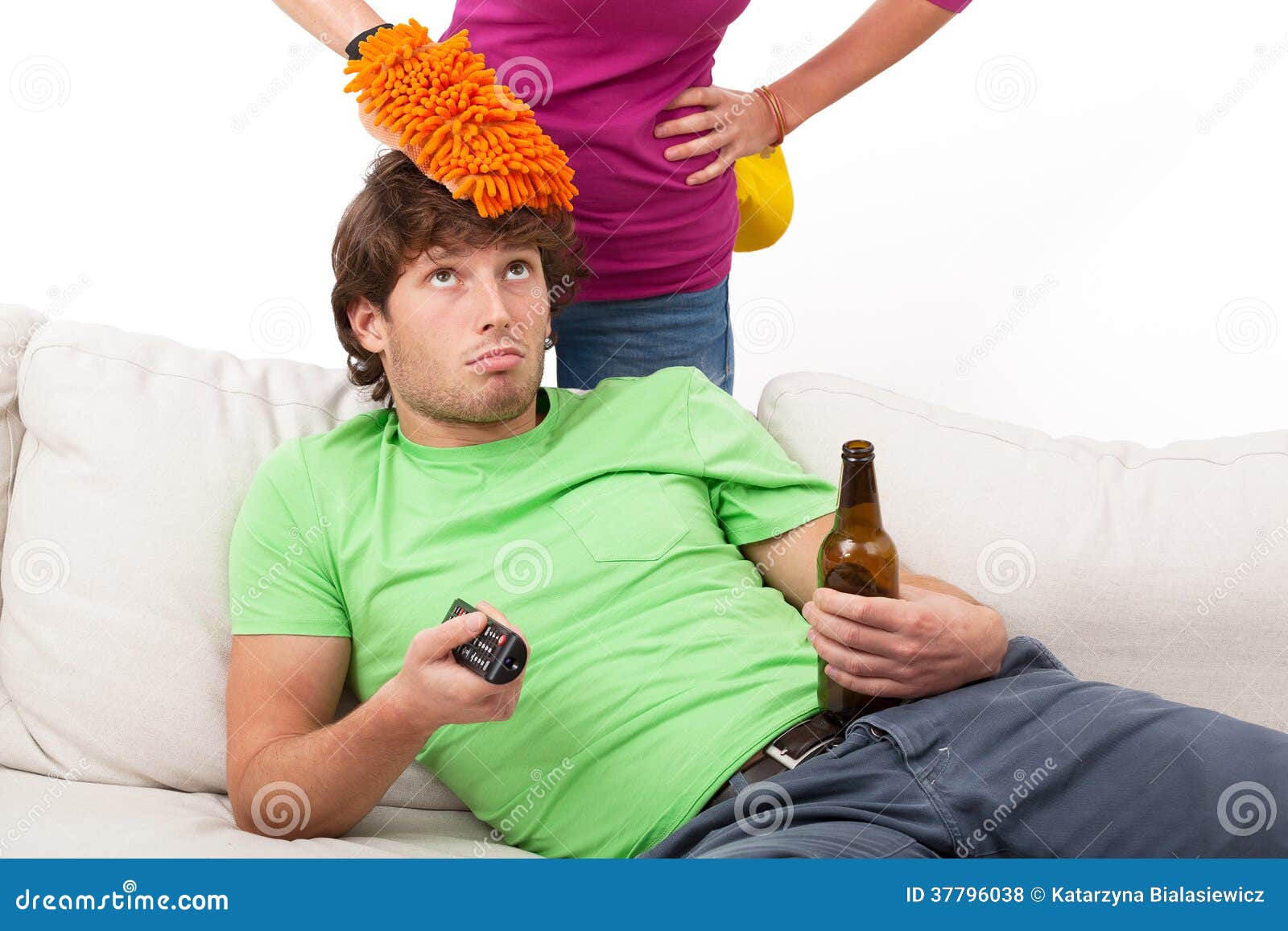 Couch potato stock photo. Image of potato, cleaning, couch 37796038