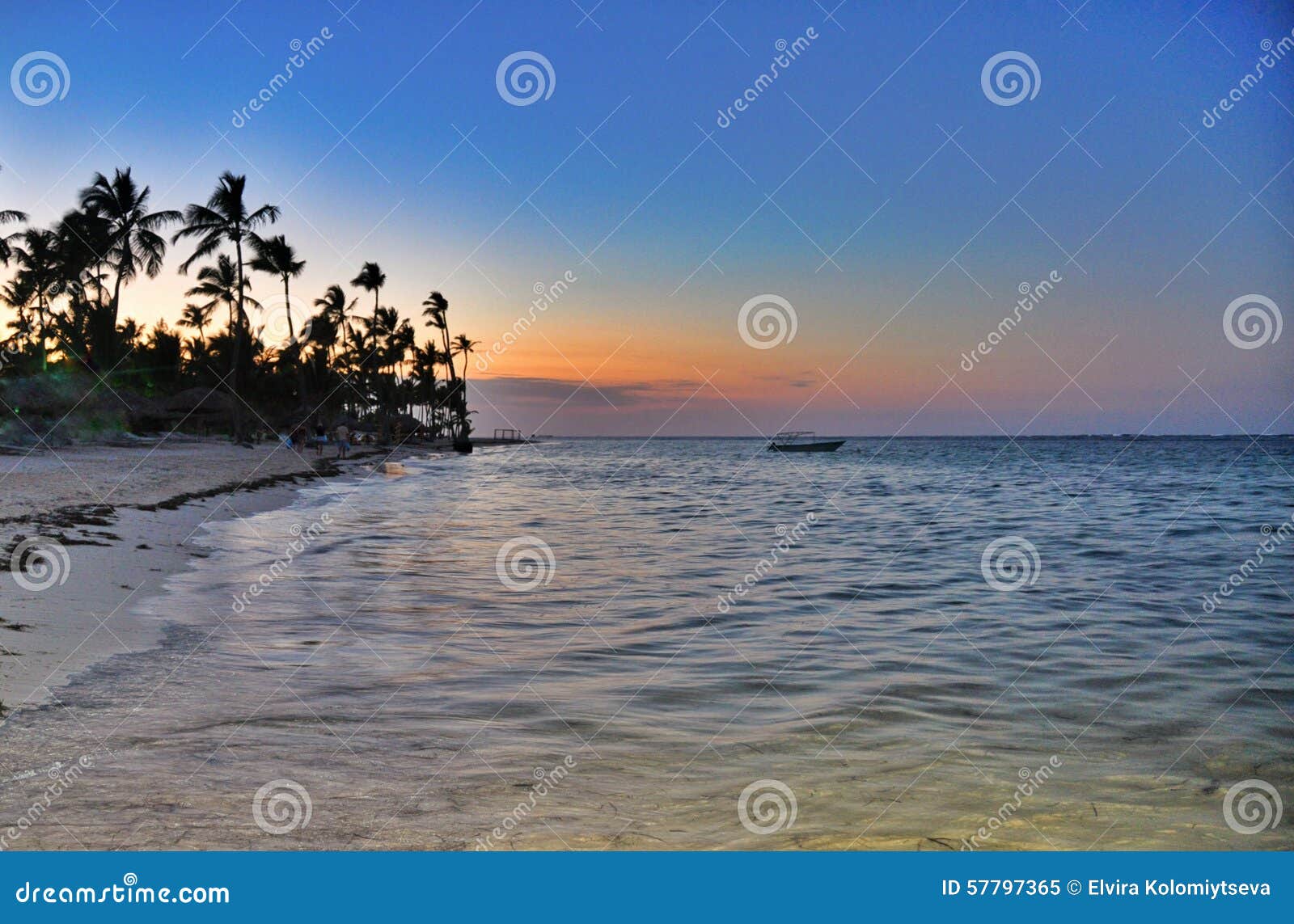 Coucher Du Soleil à La République Dominicaine Image Stock