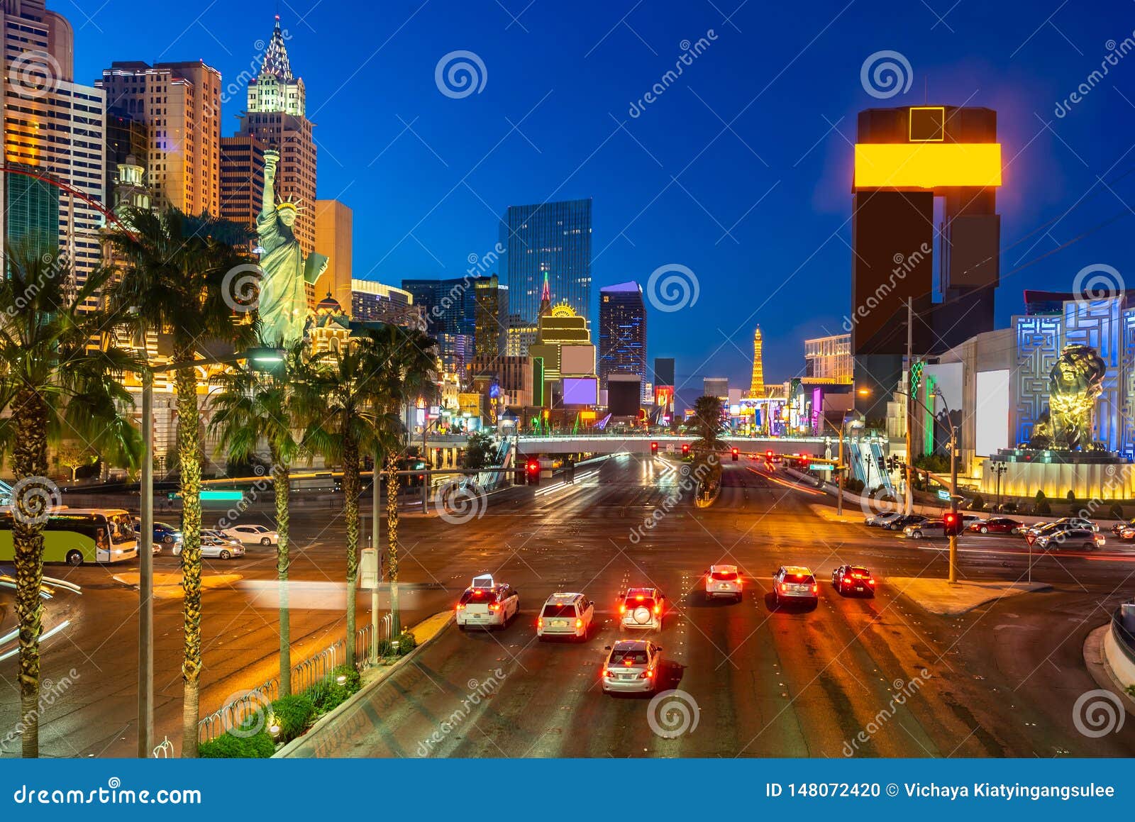 Coucher Du Soleil De Bande De Las Vegas Photo Stock Image