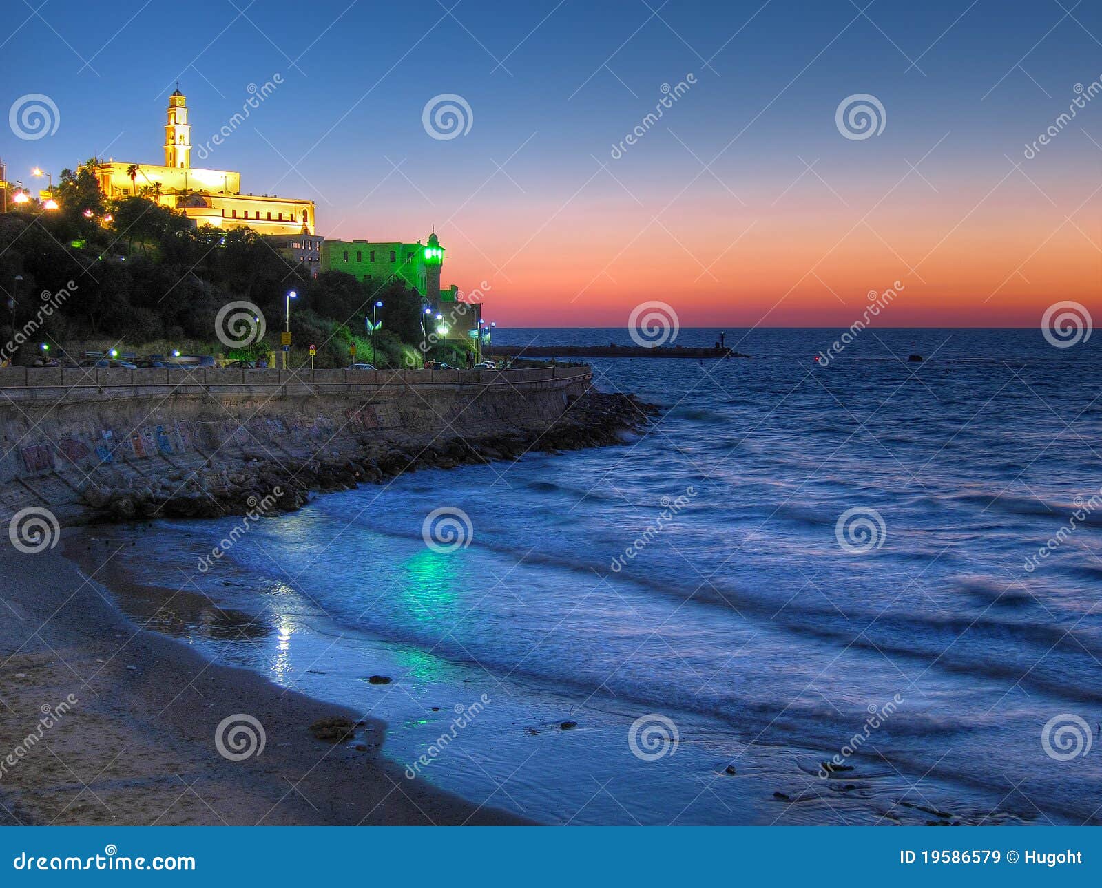 Coucher Du Soleil De Tel Aviv Jaffa Israël Image Stock