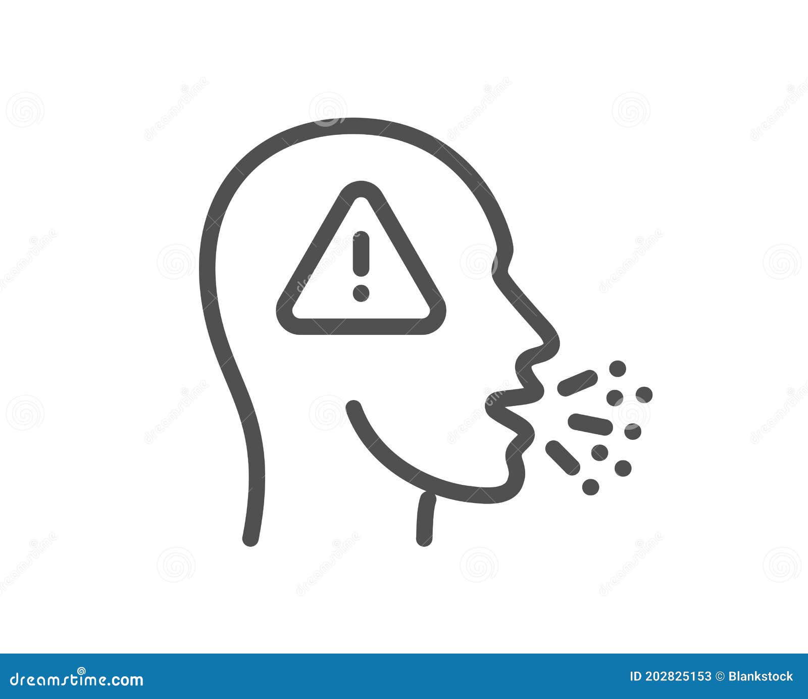 cough line icon. coronavirus symptom sign. 