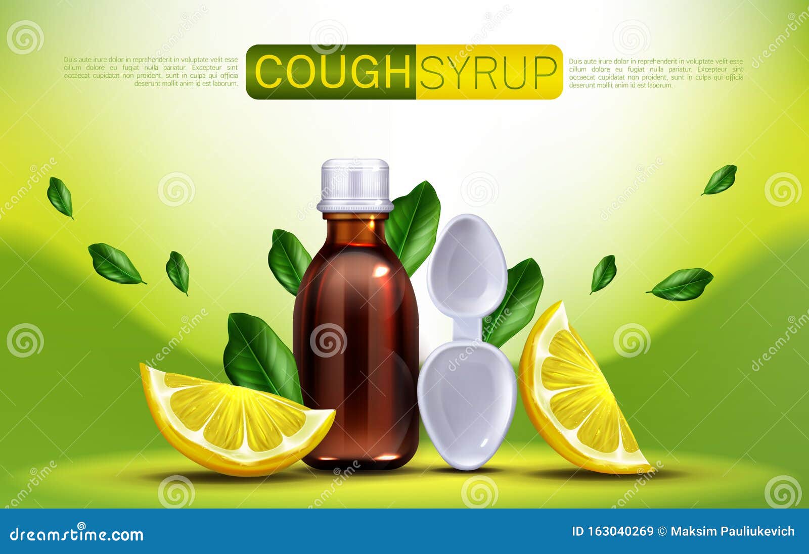 cough syrup with lemon flavour banner mock up