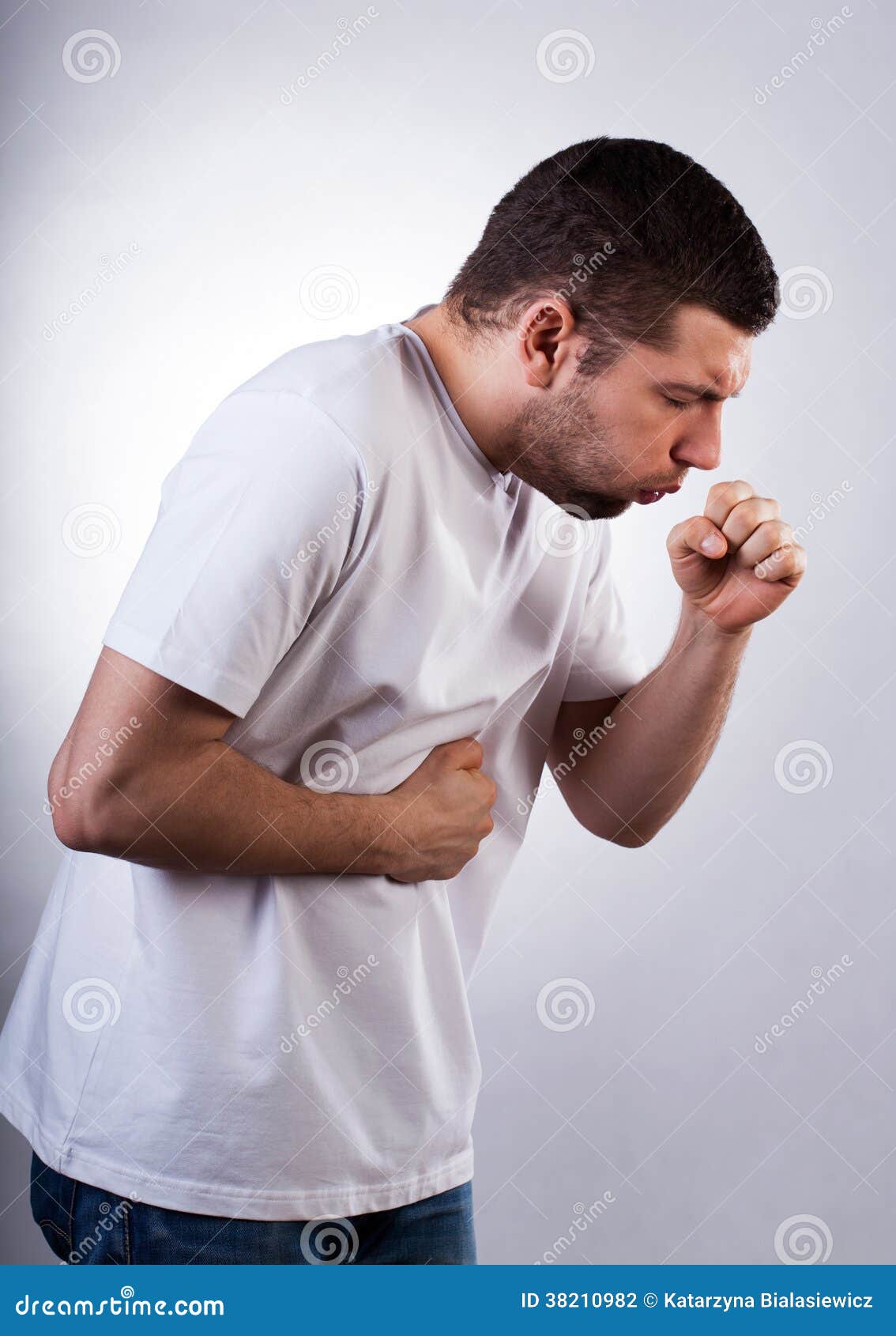 coughing man