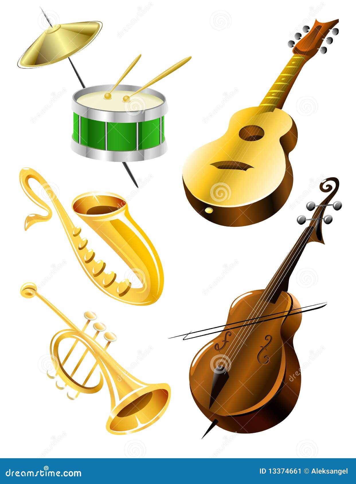 Couleur D'instruments De Musique Illustration de Vecteur - Illustration du  brillant, classique: 13374661