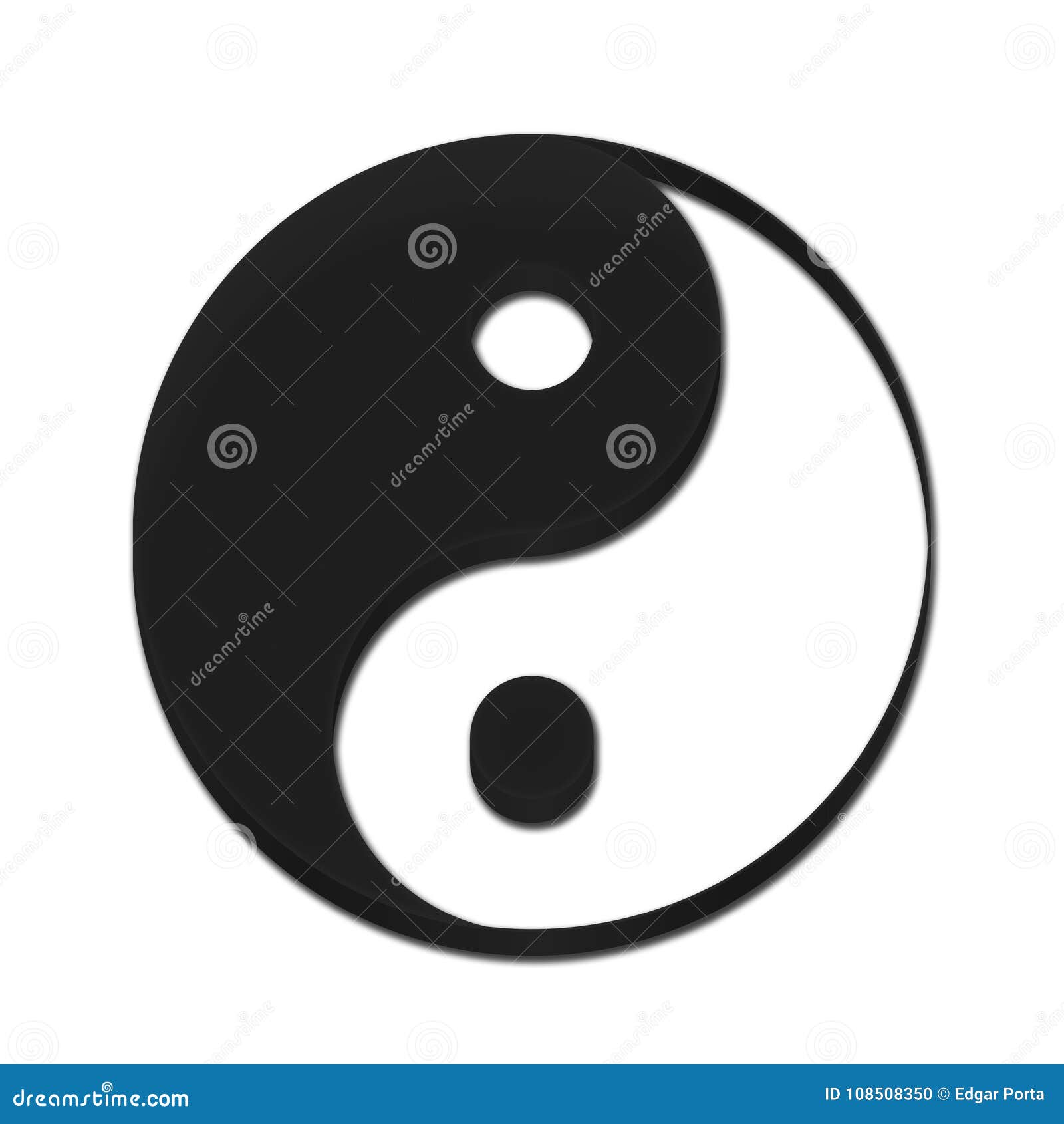 Couleur De Noir De Yin Yang Symbol 3d Illustration Stock Illustration Du Impressions Pets