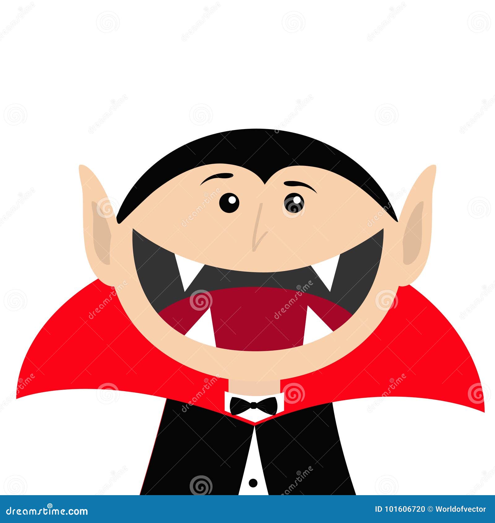 Count Dracula Head Face Wearing Black and Red Cape. Cute Cartoon Vampire  Character with Fangs. Big Mouth. Happy Halloween Stock Vector -  Illustration of cape, greeting: 101606720