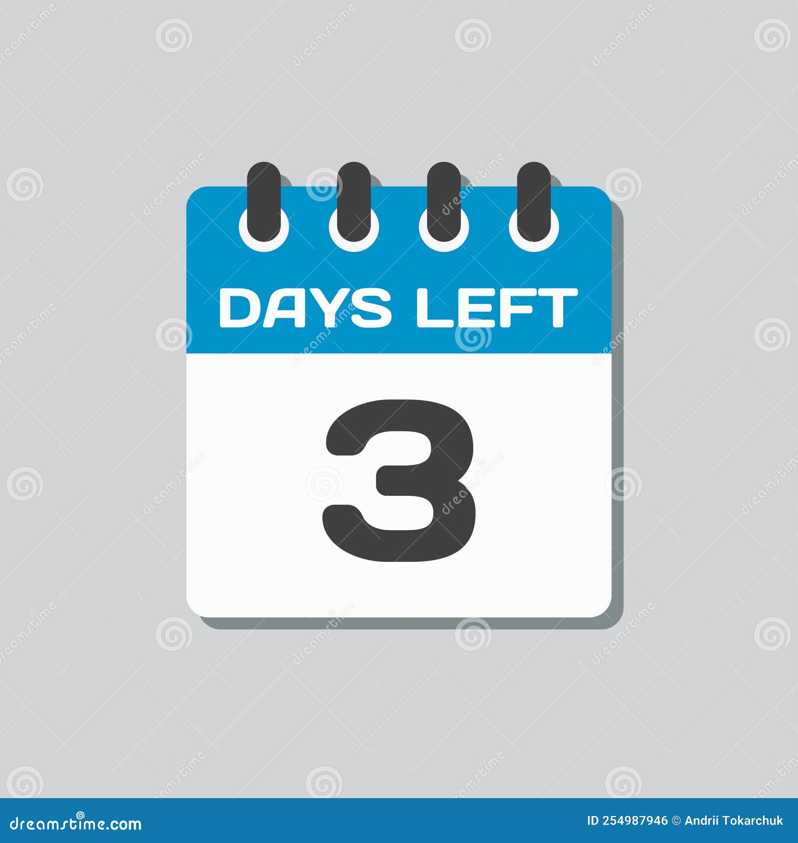 Countdown daily Page Calendar Icon 3 Days Left Stock Vector Countdown daily Page Calendar Icon 3 Days Left Stock Vector